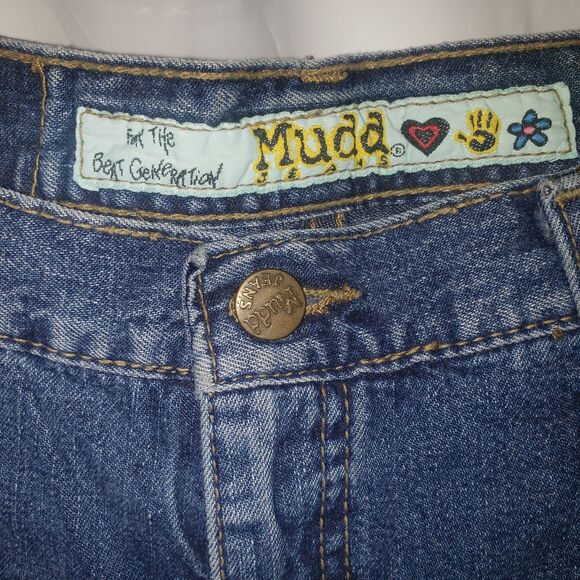 VINTAGE Y2K MUDD Wide Leg High Rise Cargo Jeans Juniors Size 13 NEW - Picture 3 of 9